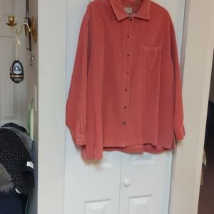 Pink corduroy LL Bean shirt size 2X